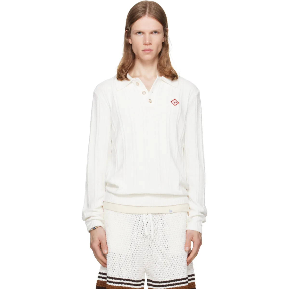 Boucle Long Sleeve Polo by Casablanca