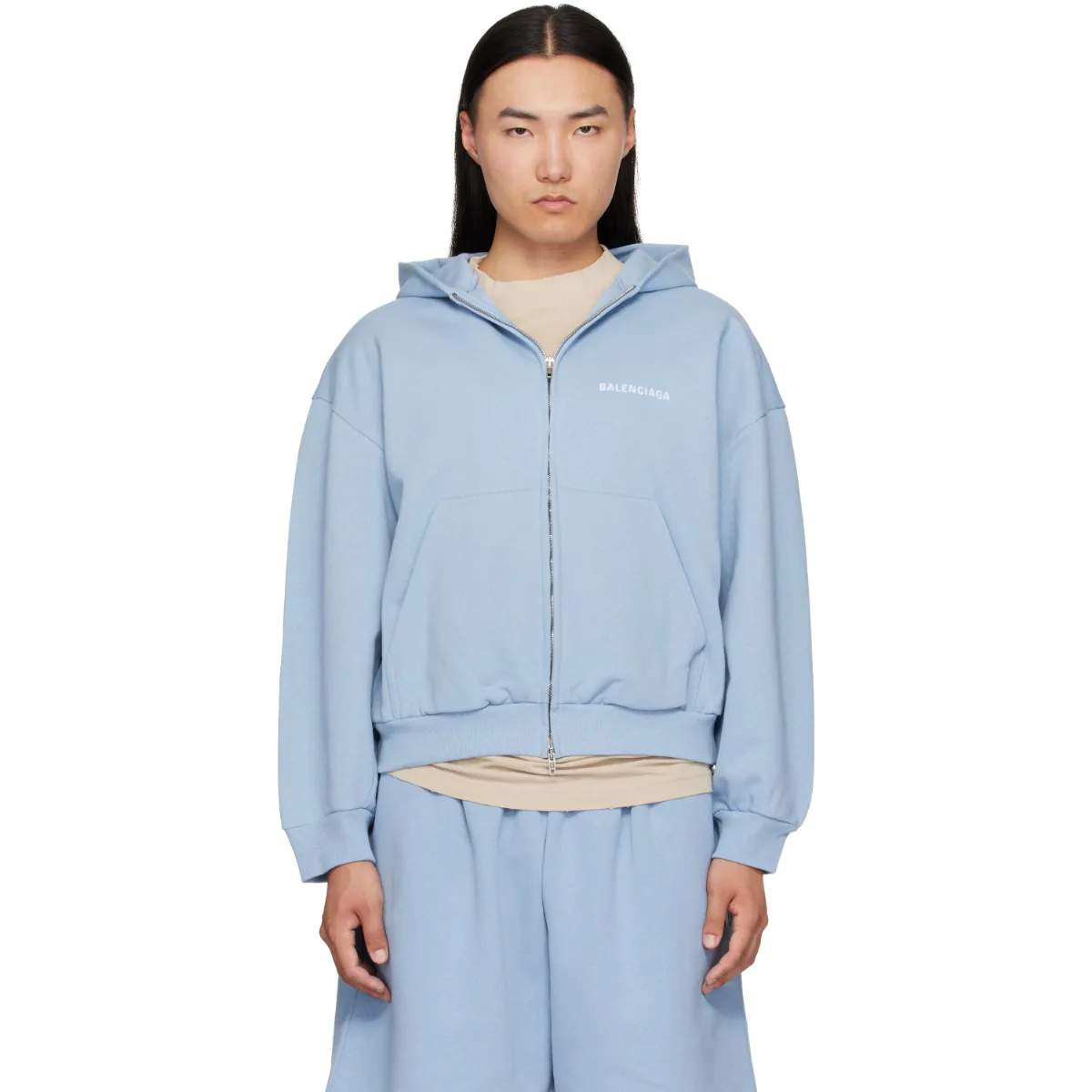 Embroidered Zip-Up Hoodie by Balenciaga