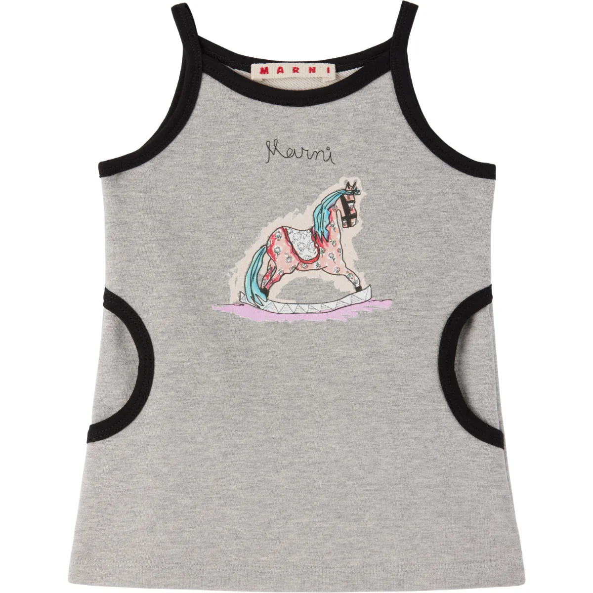 Baby Gray Printed-Logo Dress by Marni