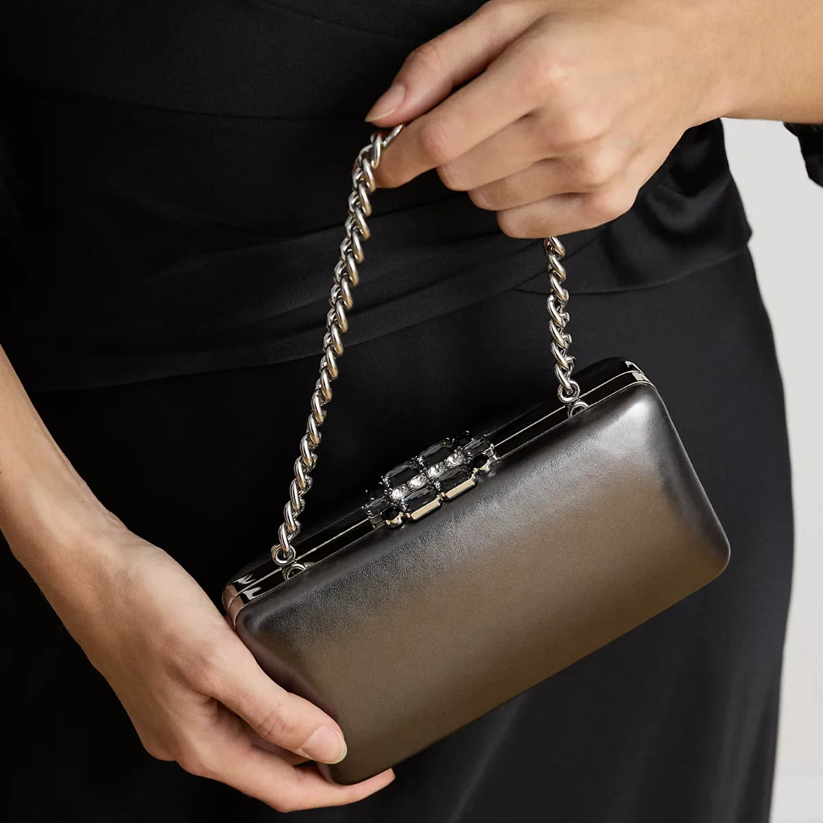 Small Franki Metallic Nappa Clutch