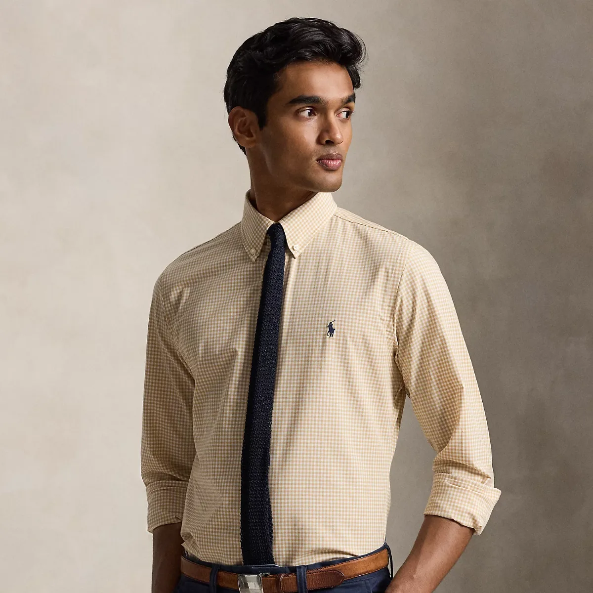 Custom Fit Gingham Stretch Poplin Shirt by Polo Ralph Lauren