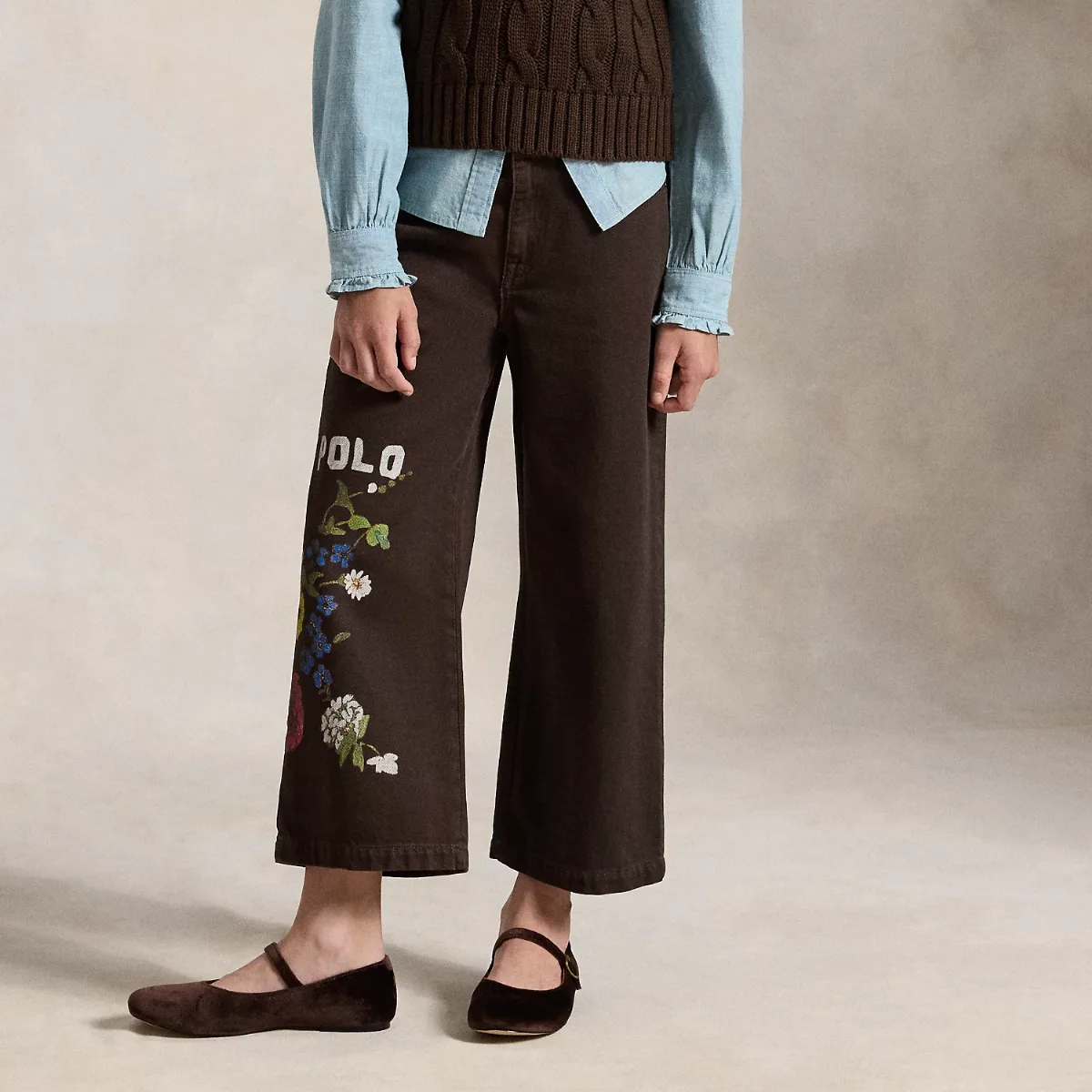 Floral Cropped Wide-Leg Jean by Ralph Lauren