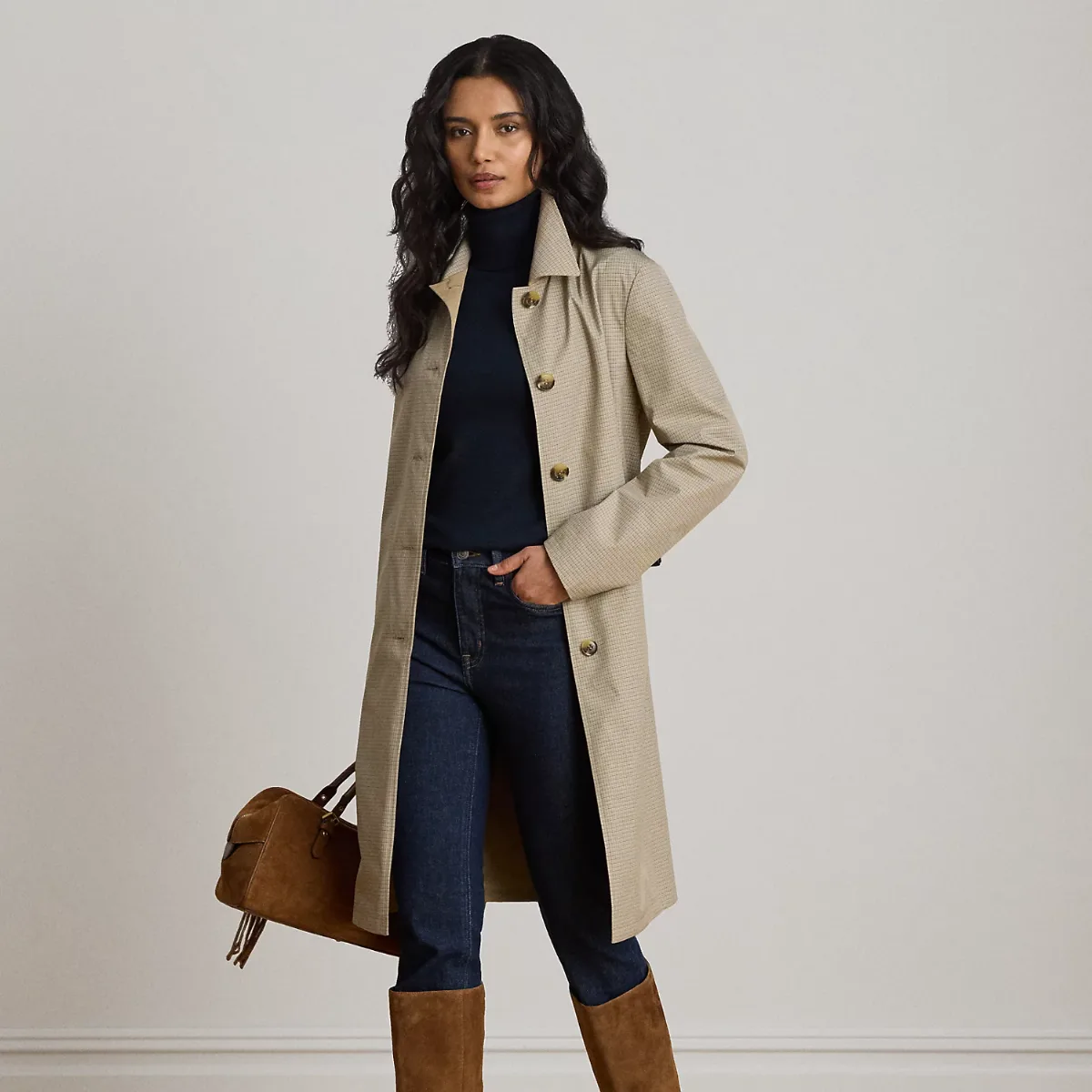 Checked Reversible Balmacaan Coat by Lauren Ralph Lauren
