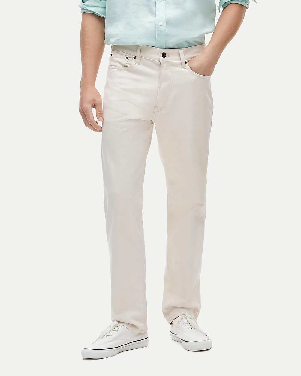 Classic Straight Jean in Natural Seeded Denim by J.Crew