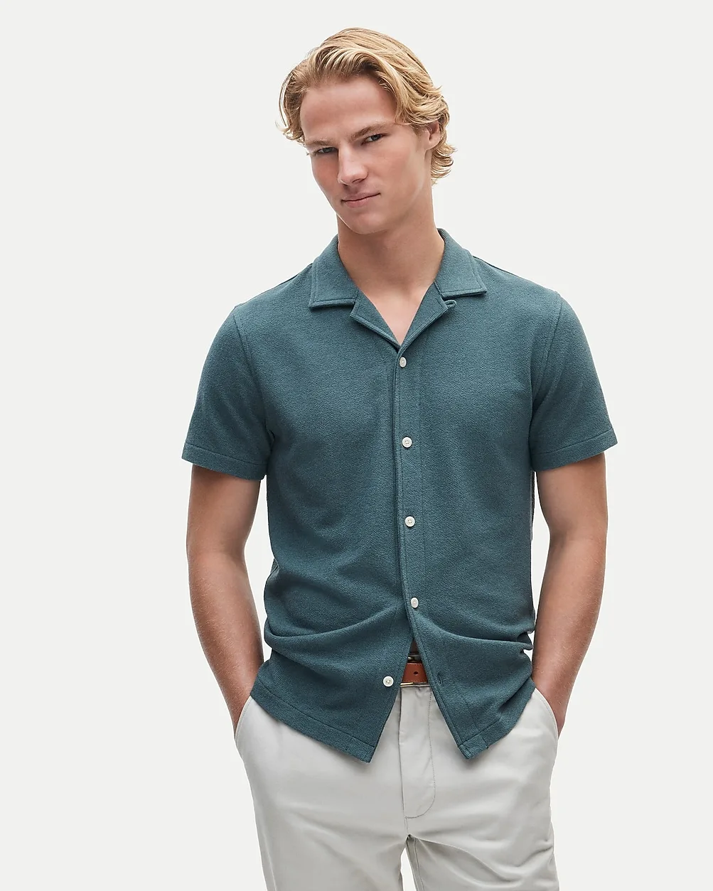 Textured Camp-Collar Knit Shirt by J.Crew