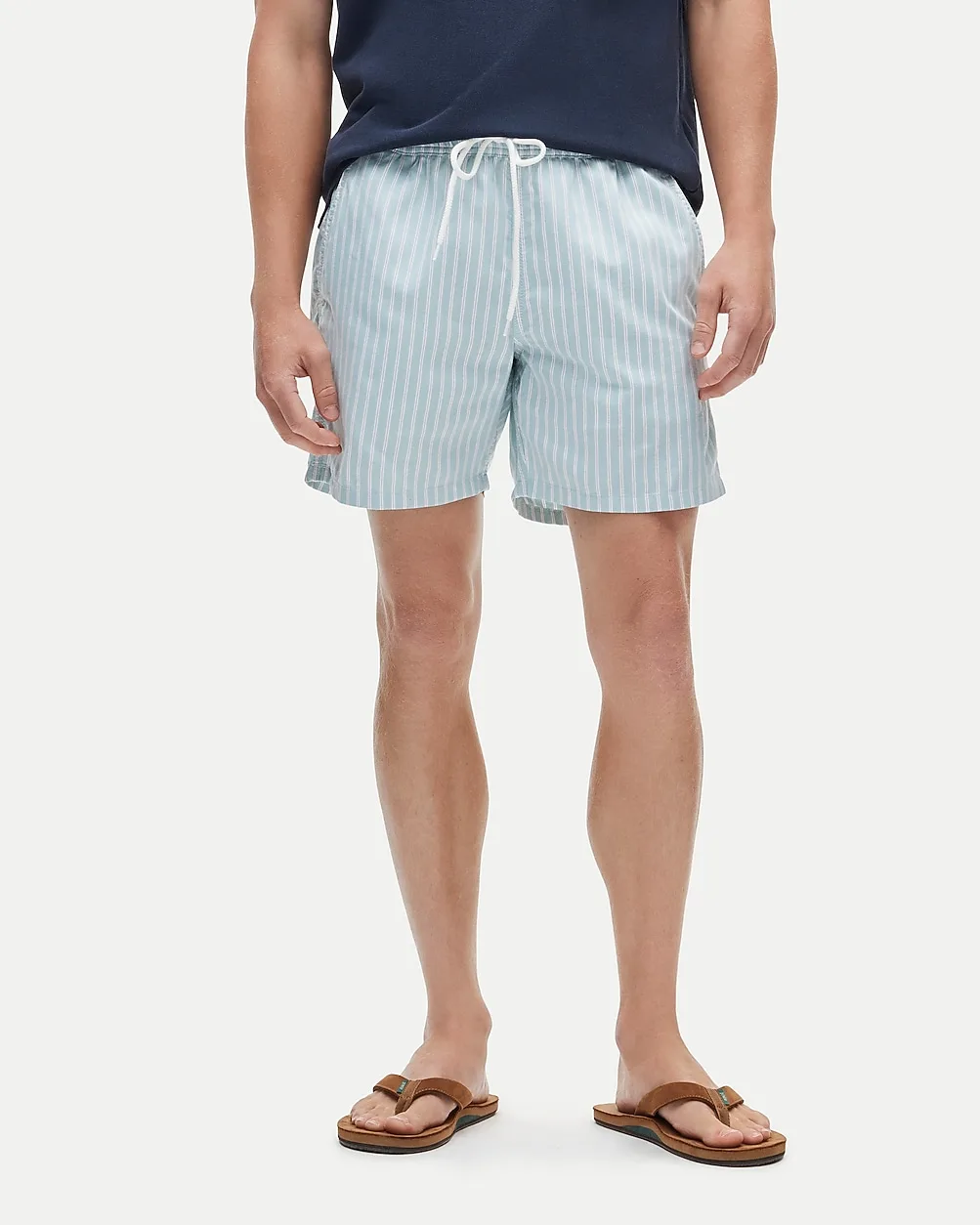 6" Swim Trunk in Cotton-Nylon Blend Oxford