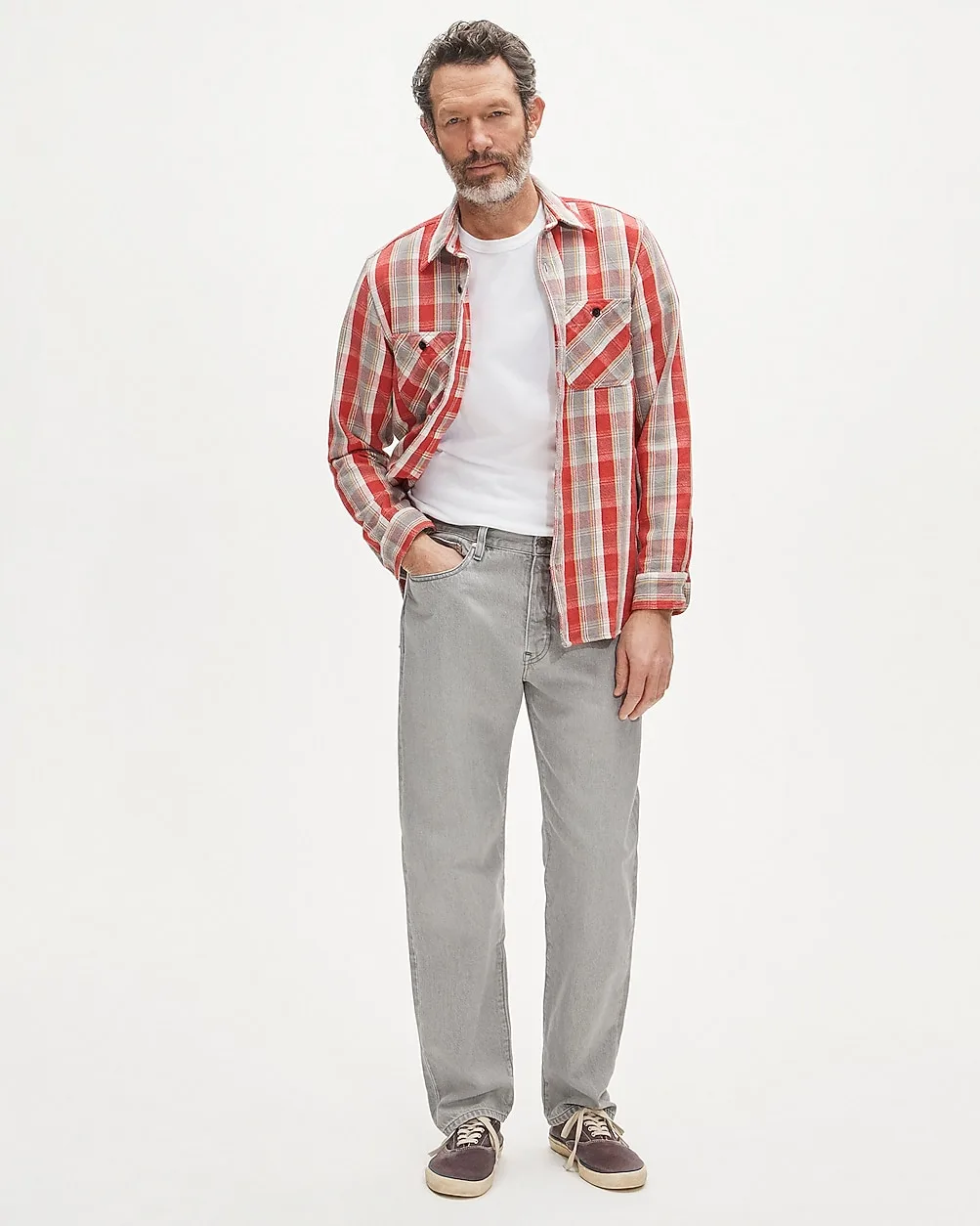 Wallace & Barnes Straight-Fit Jean in Vintage Light Grey by J.Crew