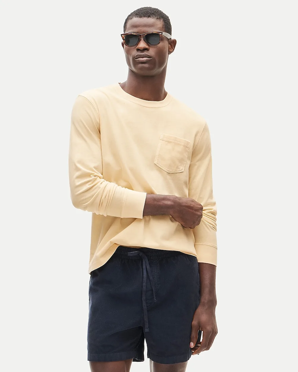 Slim Long-Sleeve Vintage-Wash Cotton Pocket T-Shirt by J.Crew