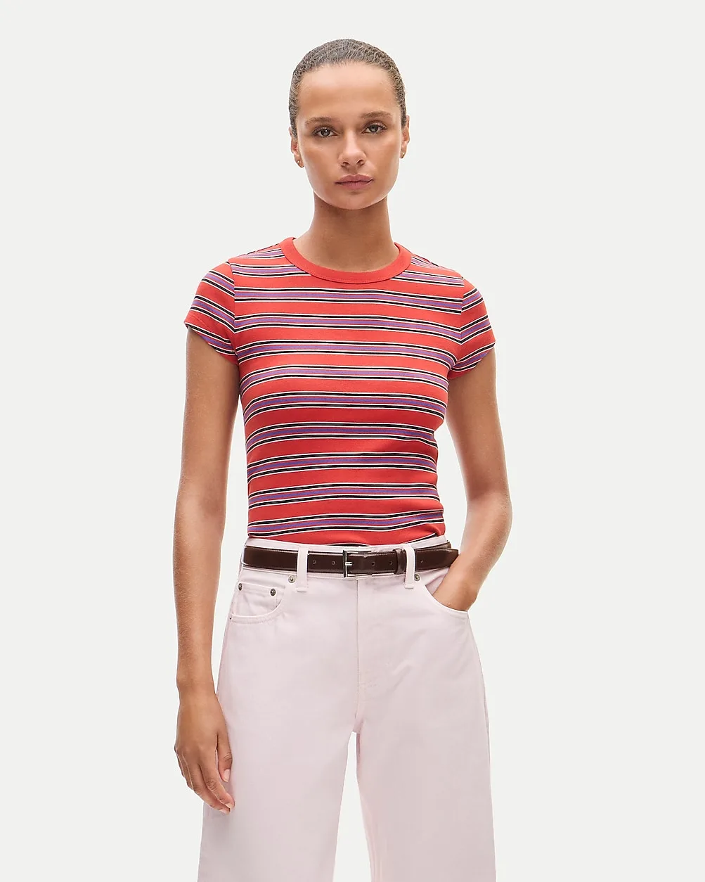 Perfect-Fit Crewneck T-Shirt in Stripe by J.Crew