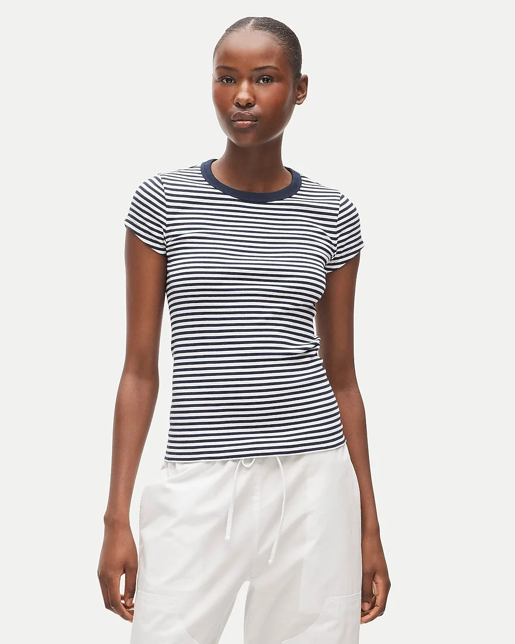 Perfect-Fit Crewneck T-Shirt in Stripe