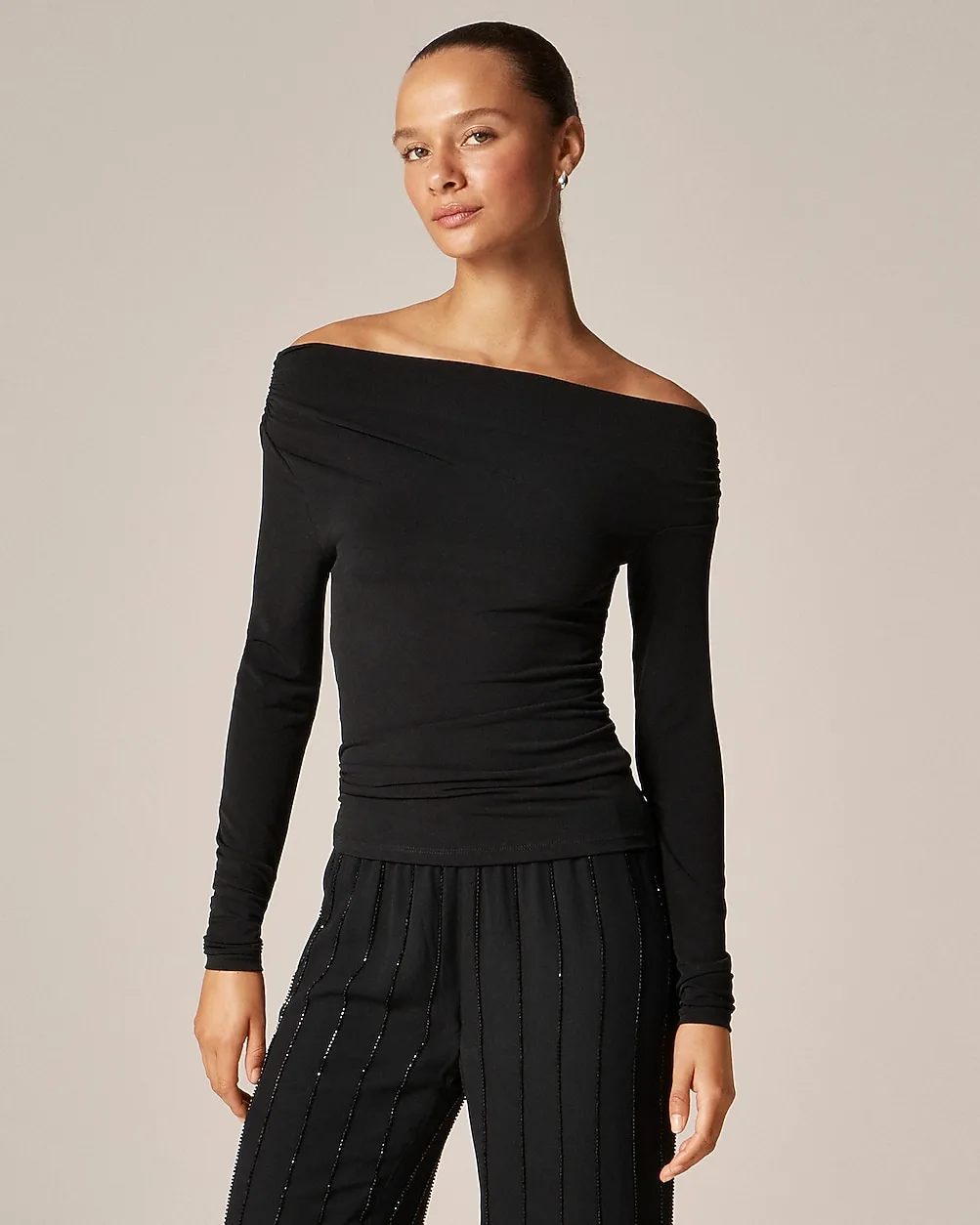 Matte Jersey Drapey Off-The-Shoulder Top by J.Crew