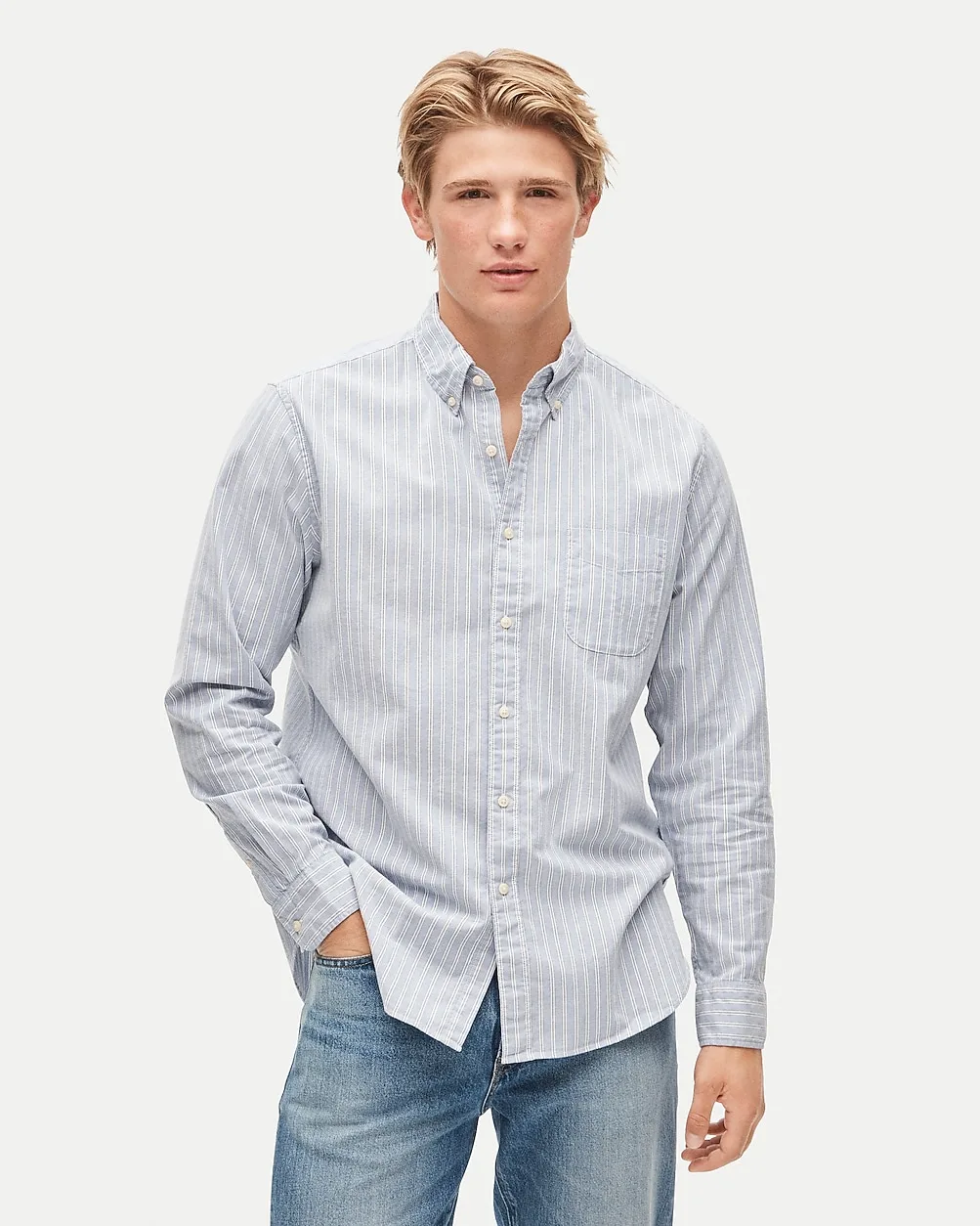 Slim Untucked Broken-In Organic Cotton Oxford Shirt