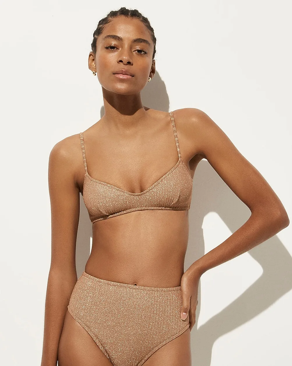 Odessa Bikini Top in Sparkle Rib by J.Crew