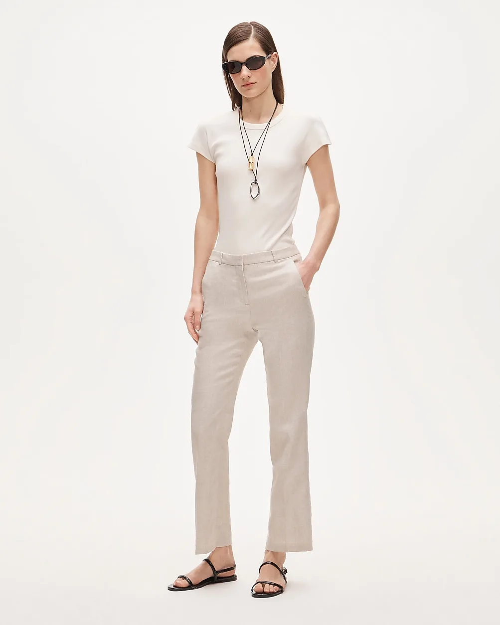 Kaya Pant in Stretch Linen Blend by J.Crew