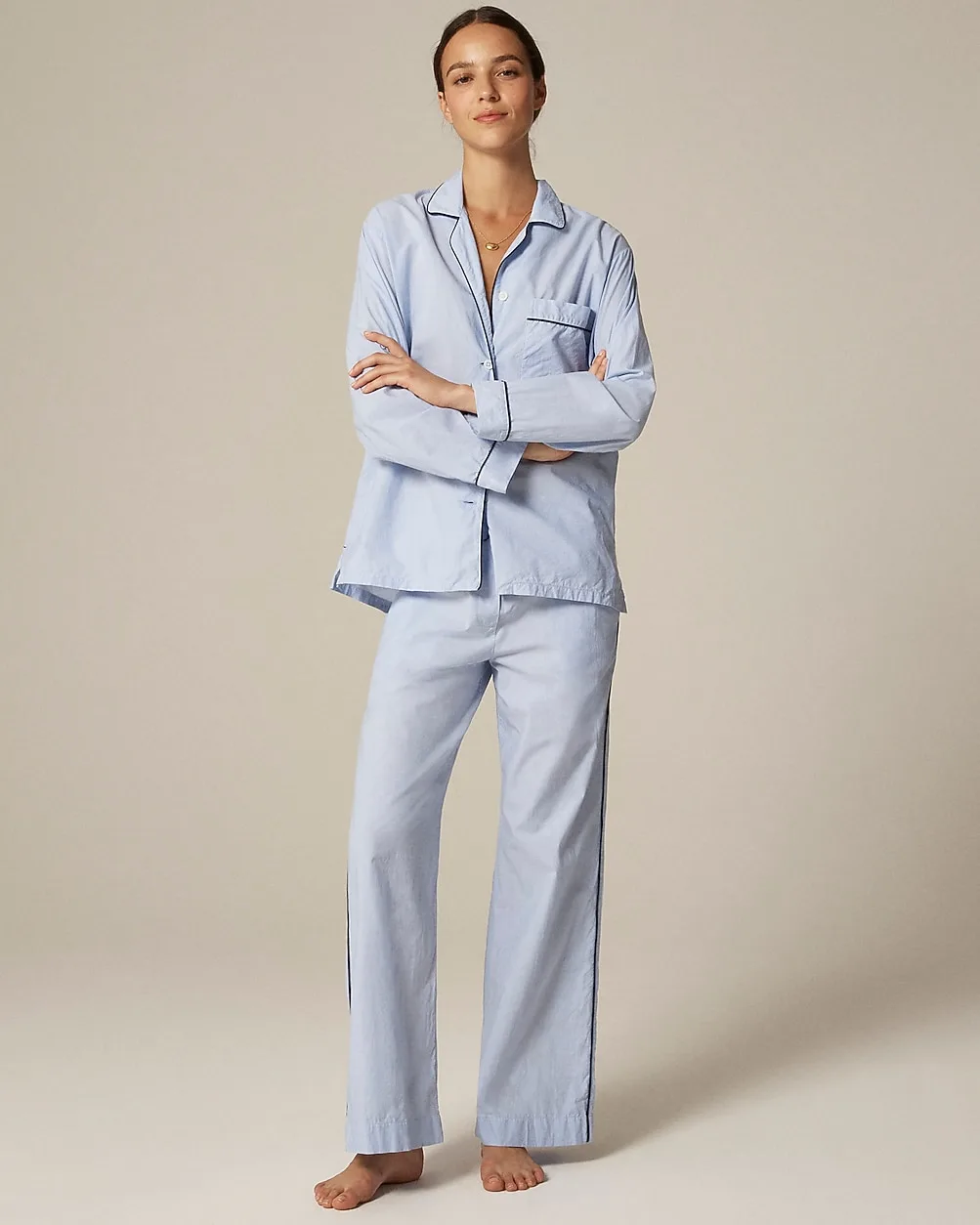 Classic Pajama Pant Set in End-On-End Cotton by J.Crew