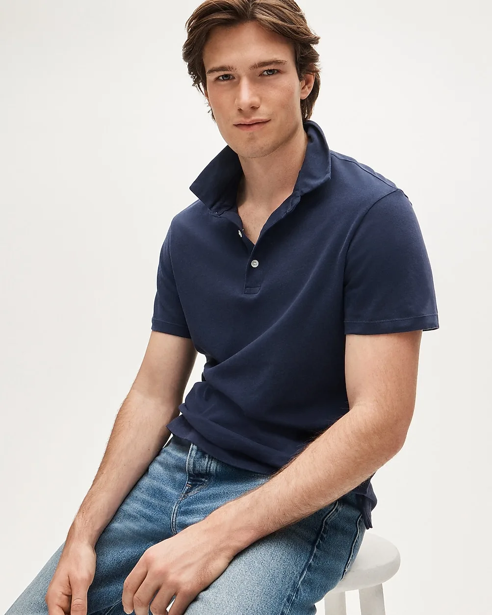 Slim Sueded Cotton Polo Shirt
