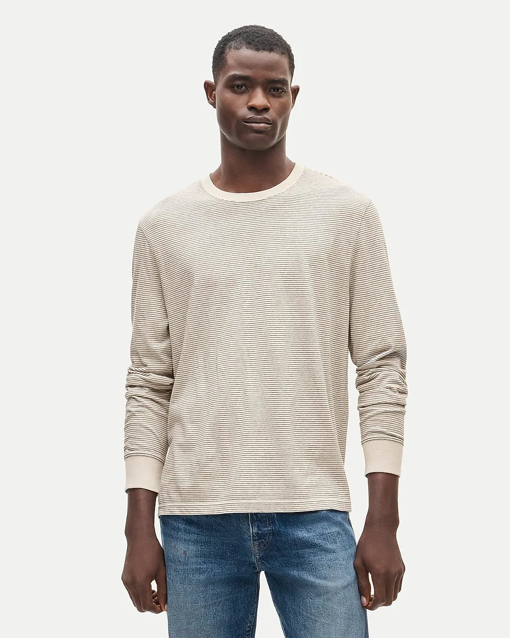 Vintage-Wash Cotton Long-Sleeve T-Shirt in Stripe by J.Crew