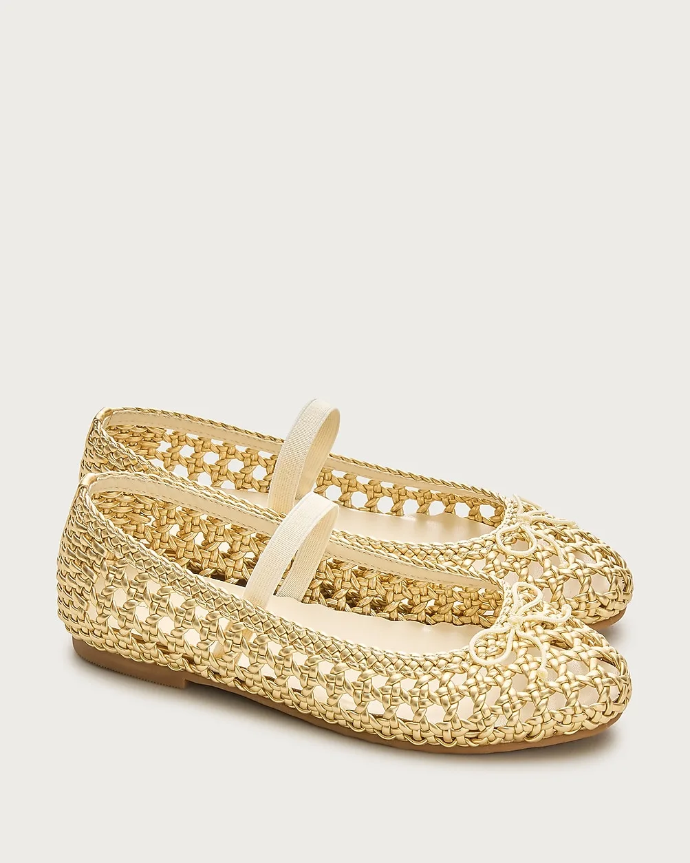 Basketweave Ballet Flats in Metallic by J.Crew