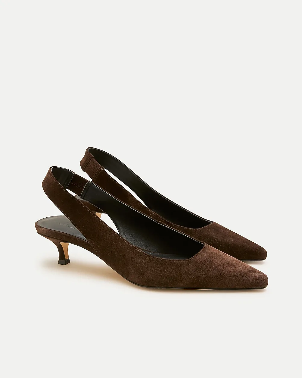 Robin Wide-Slingback Heels in Suede by J.Crew