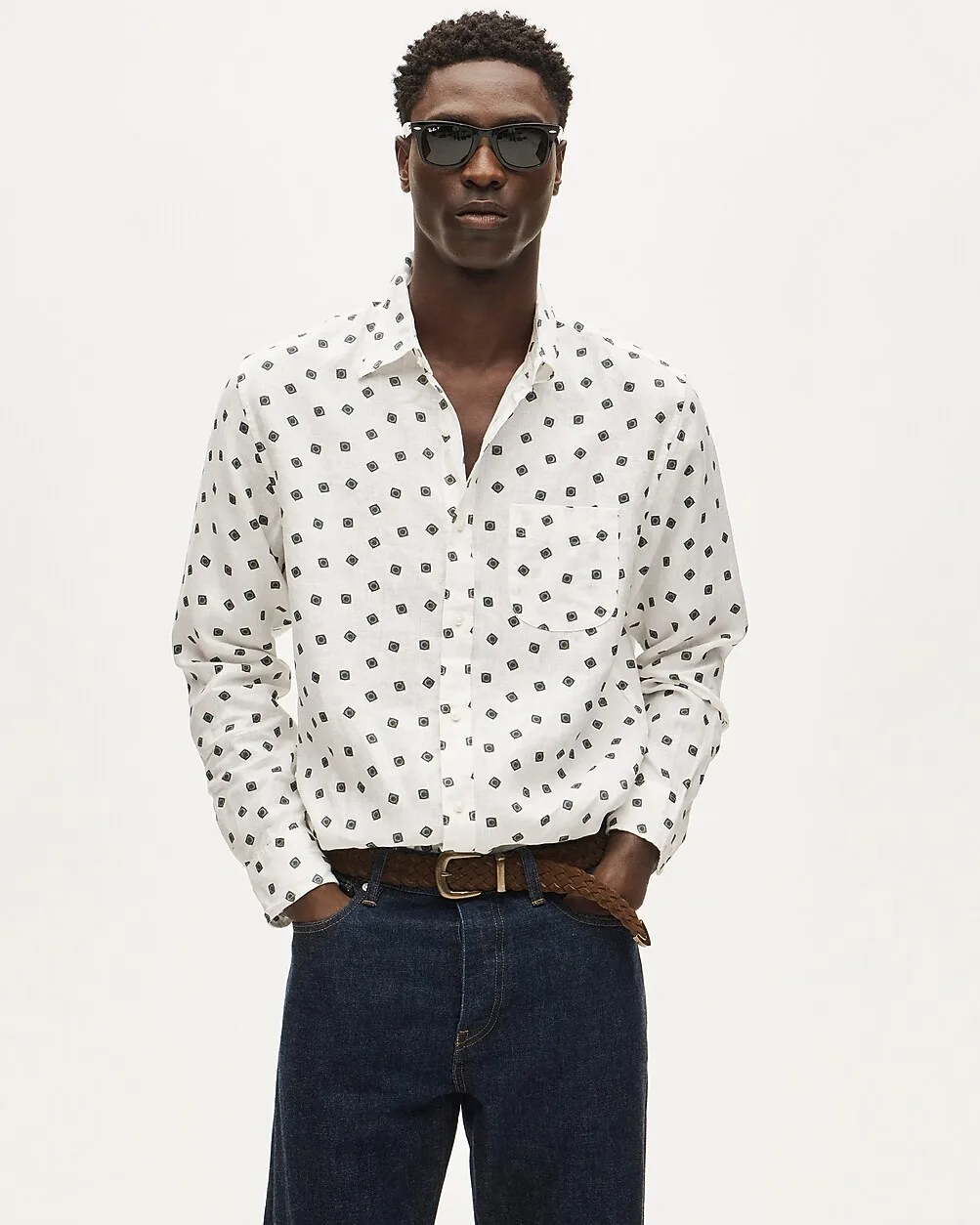 Linen Point-Collar Shirt by J.Crew