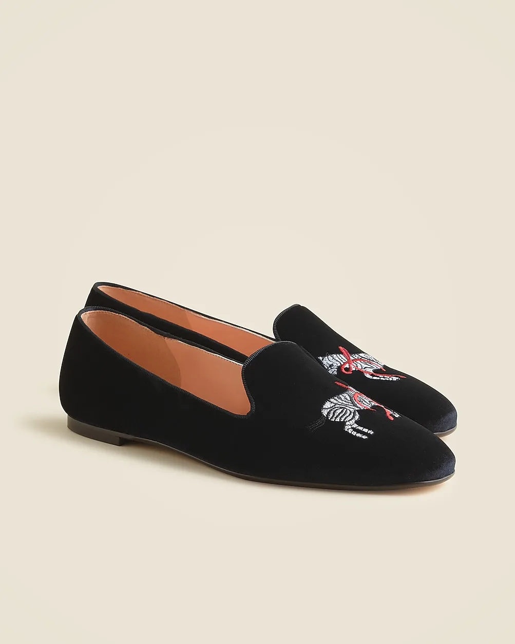 Made-in-Italy Smoking Slippers in Embroidered Velvet by J.Crew