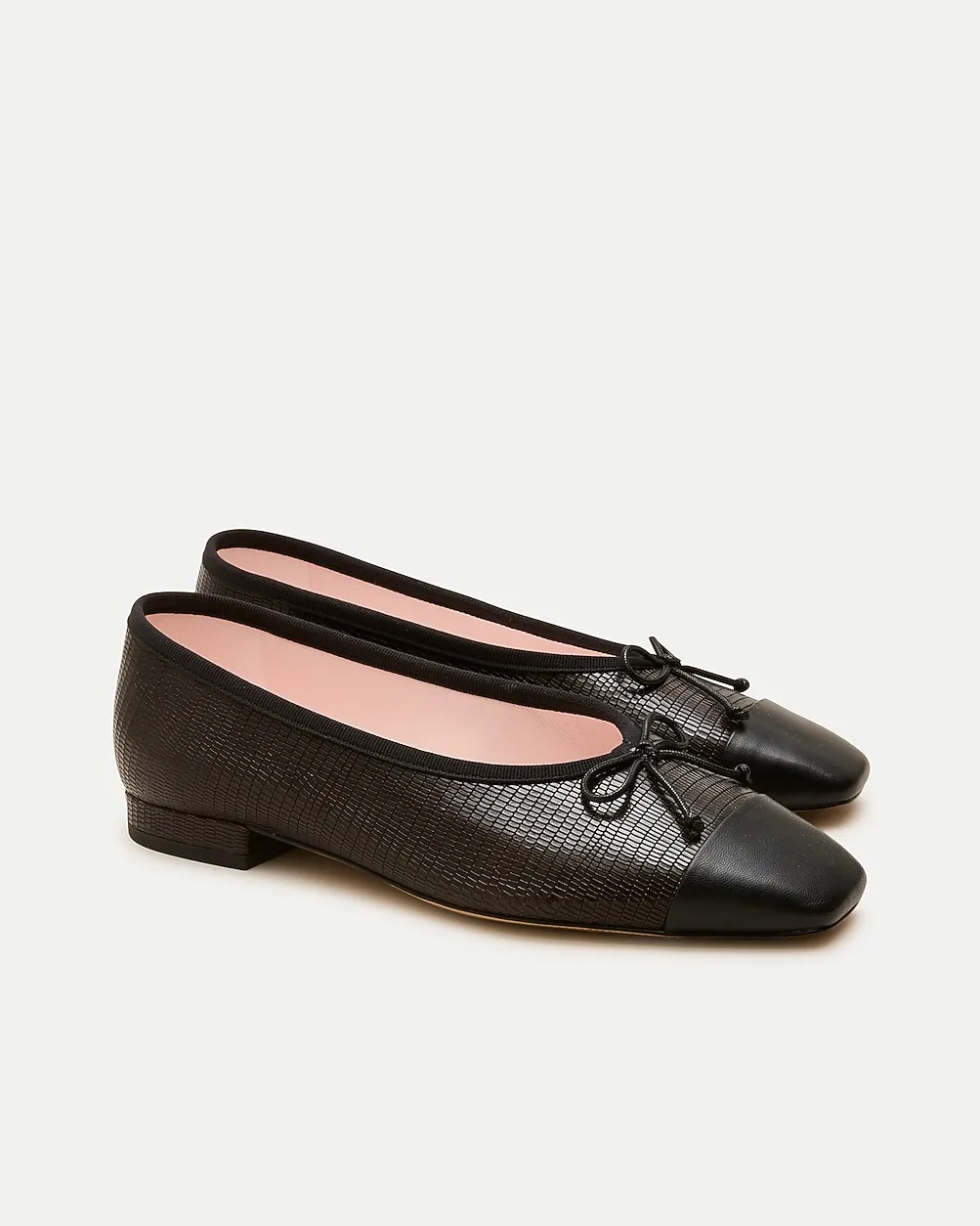 Sophie Cap Toe Ballet Flats in Lizard-Embossed Leather by J.Crew