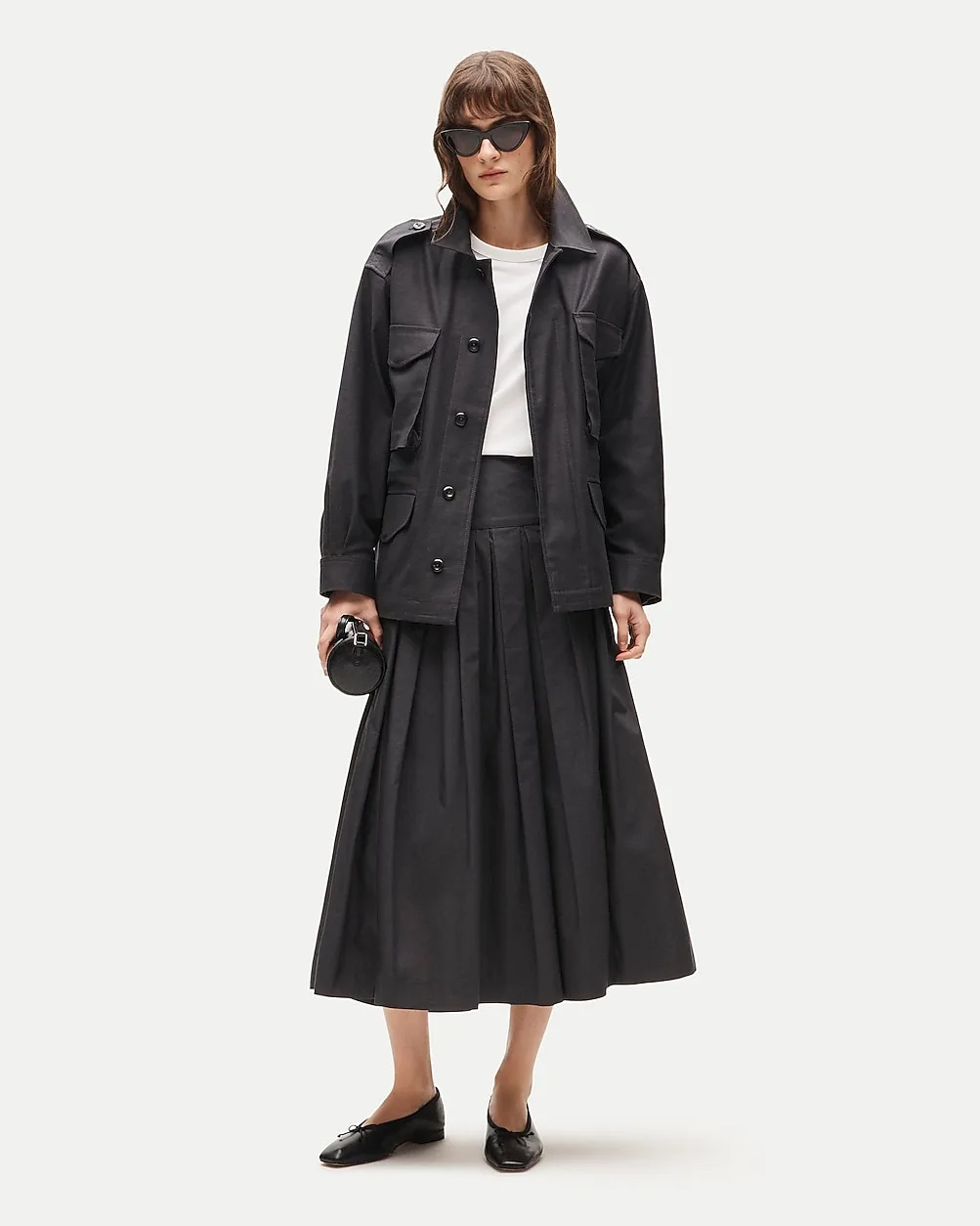 Midi Skirt in Compact Cotton Poplin by J.Crew