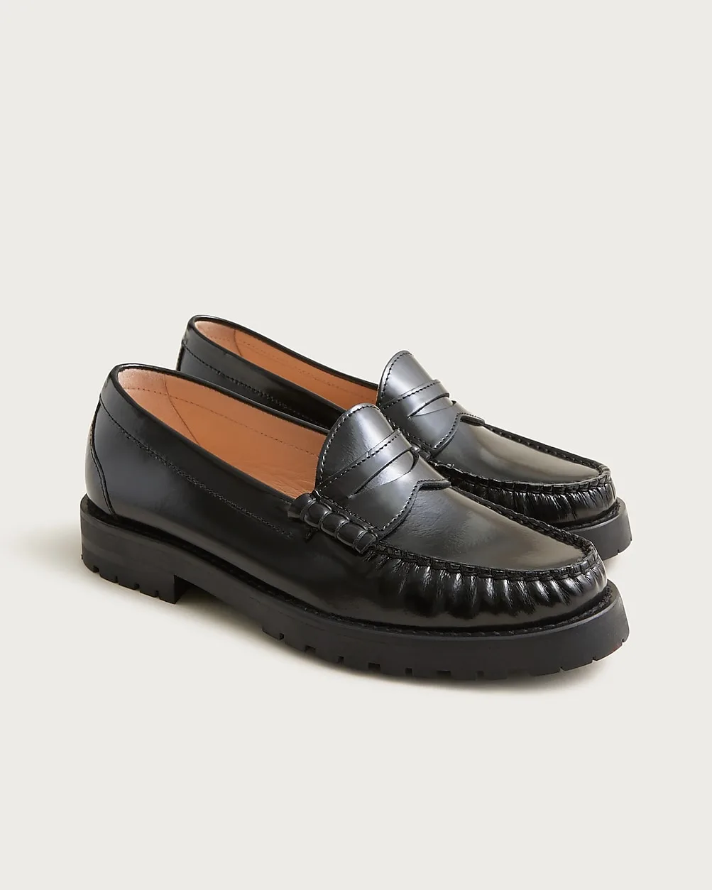 Winona Lug-Sole Penny Loafers in Italian Spazzolato Leather by J.Crew