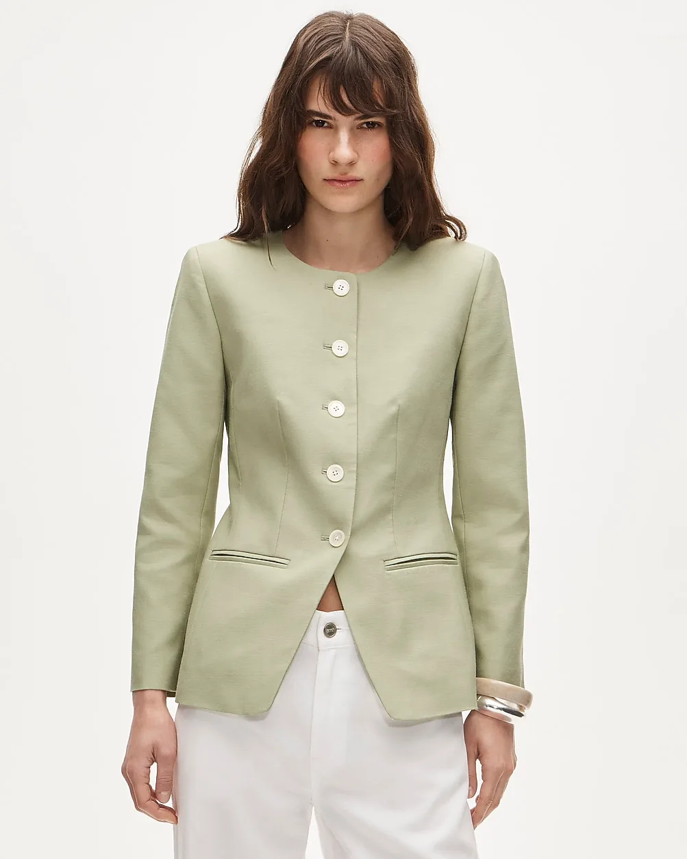 Margeaux Lady Jacket in Gramercy Linen Blend by J.Crew