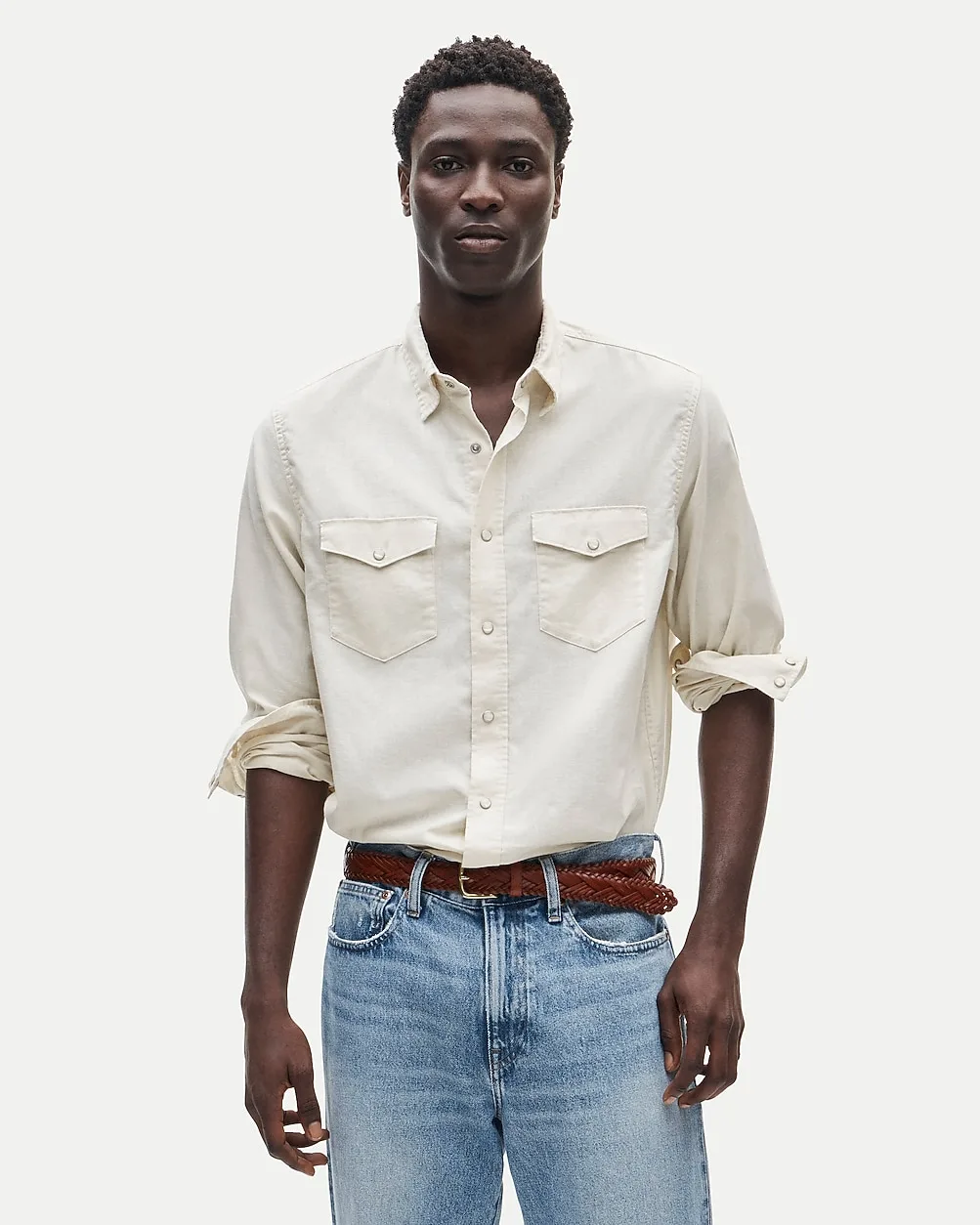 Western Chambray Shirt in Linen-Cotton Blend by J.Crew