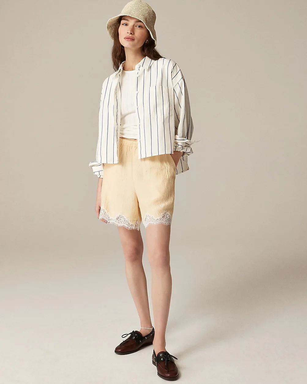 Étienne Cropped Button-Up Shirt in Stripe by J.Crew