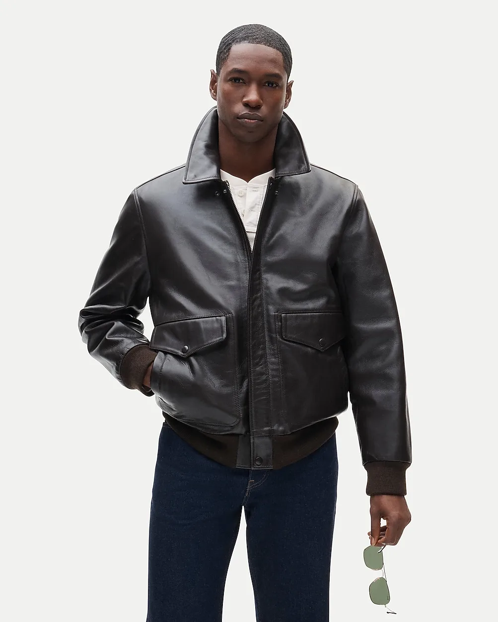 Flight Jacket in Italian Leather by J.Crew