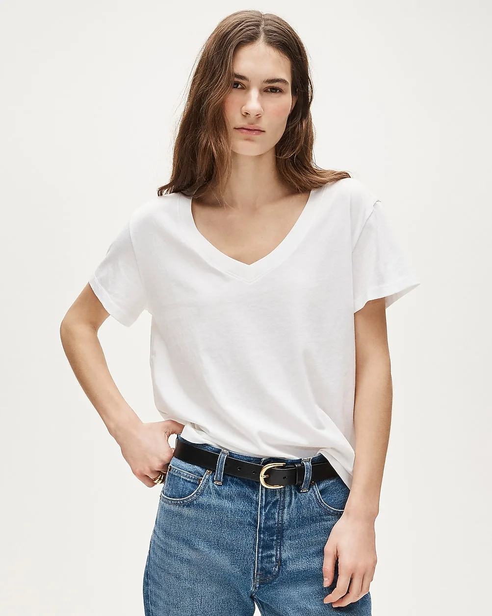 New Vintage Jersey Relaxed V-Neck T-Shirt