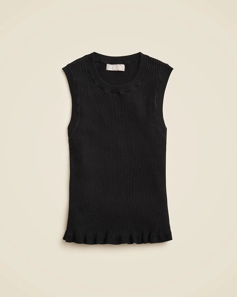 Ruffle-Trim Shell Tank Top in Premium Ultra-Fine Cotton