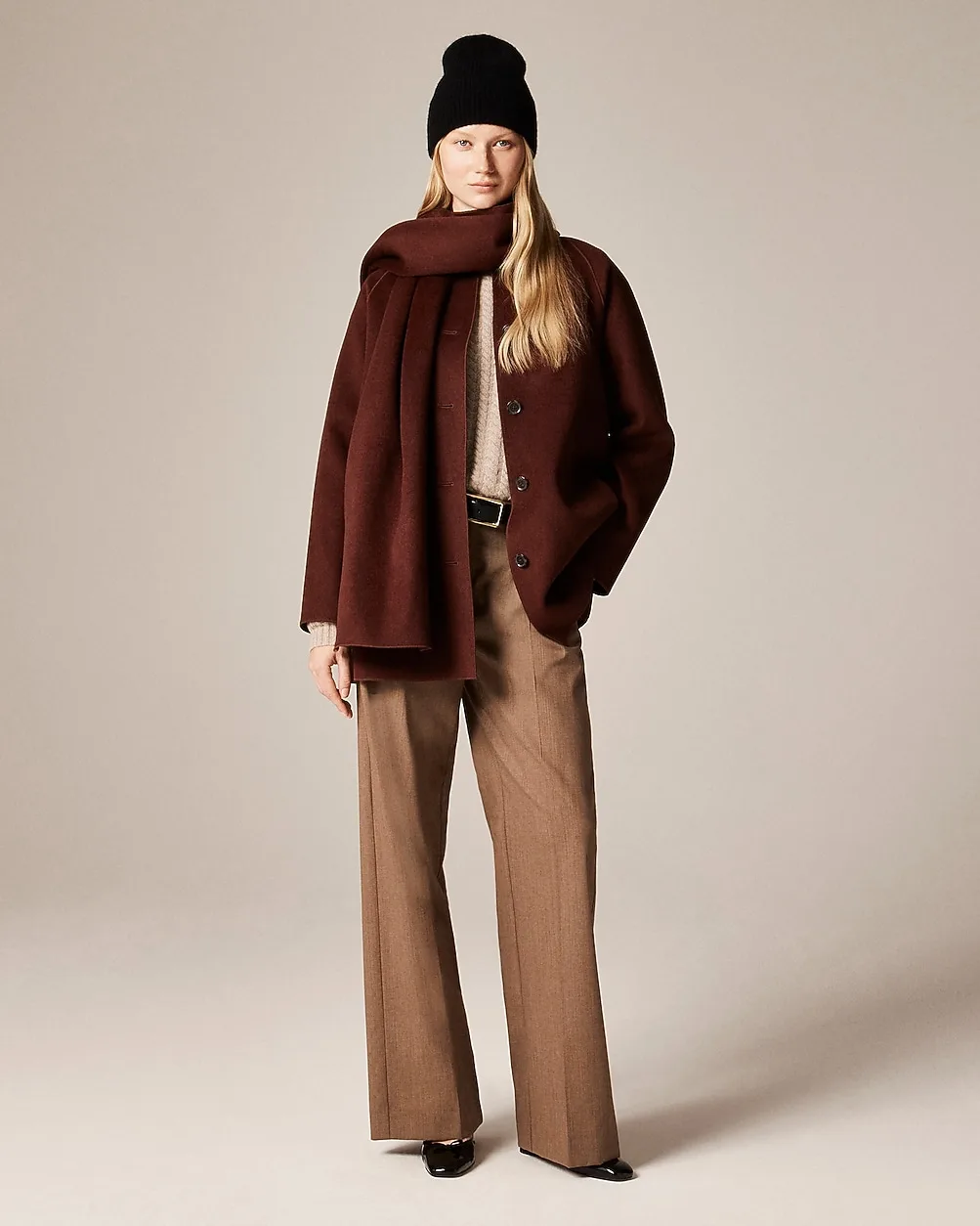Scarf Coat in Drapey Wool Blend by J.Crew