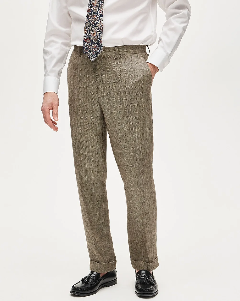 Crosby Classic-Fit Suit Pant in Linen Herringbone Twill by J.Crew
