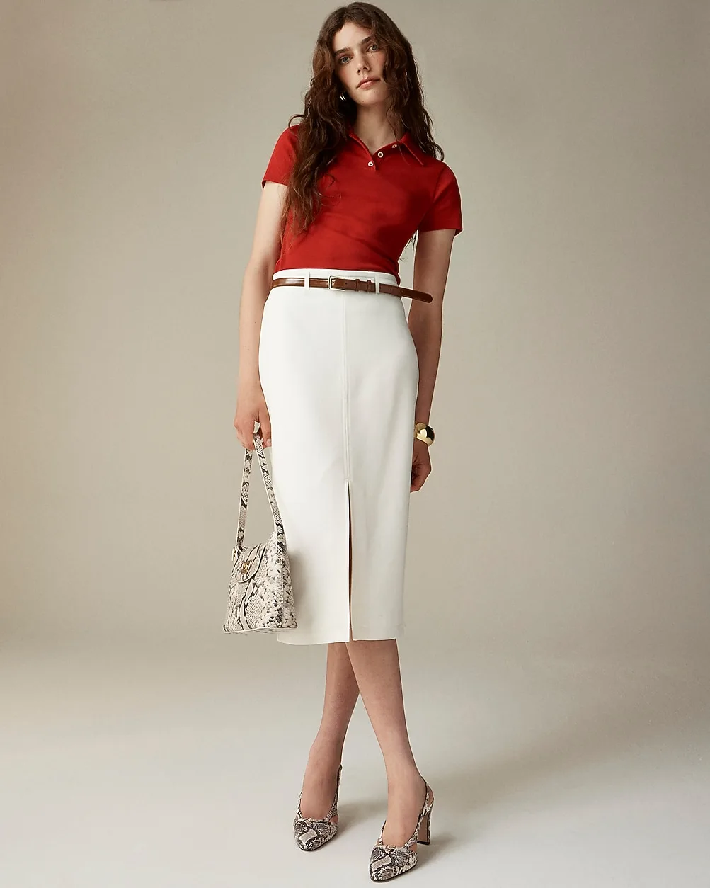Pencil Midi Skirt in Four-Season Stretch by J.Crew