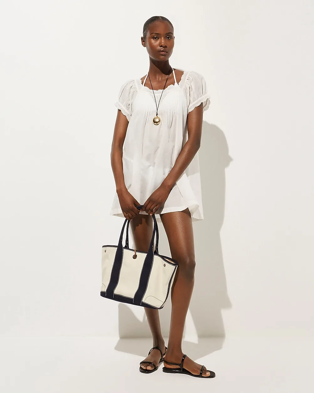 Cotton Voile Scallop-Trim Babydoll Dress by J.Crew