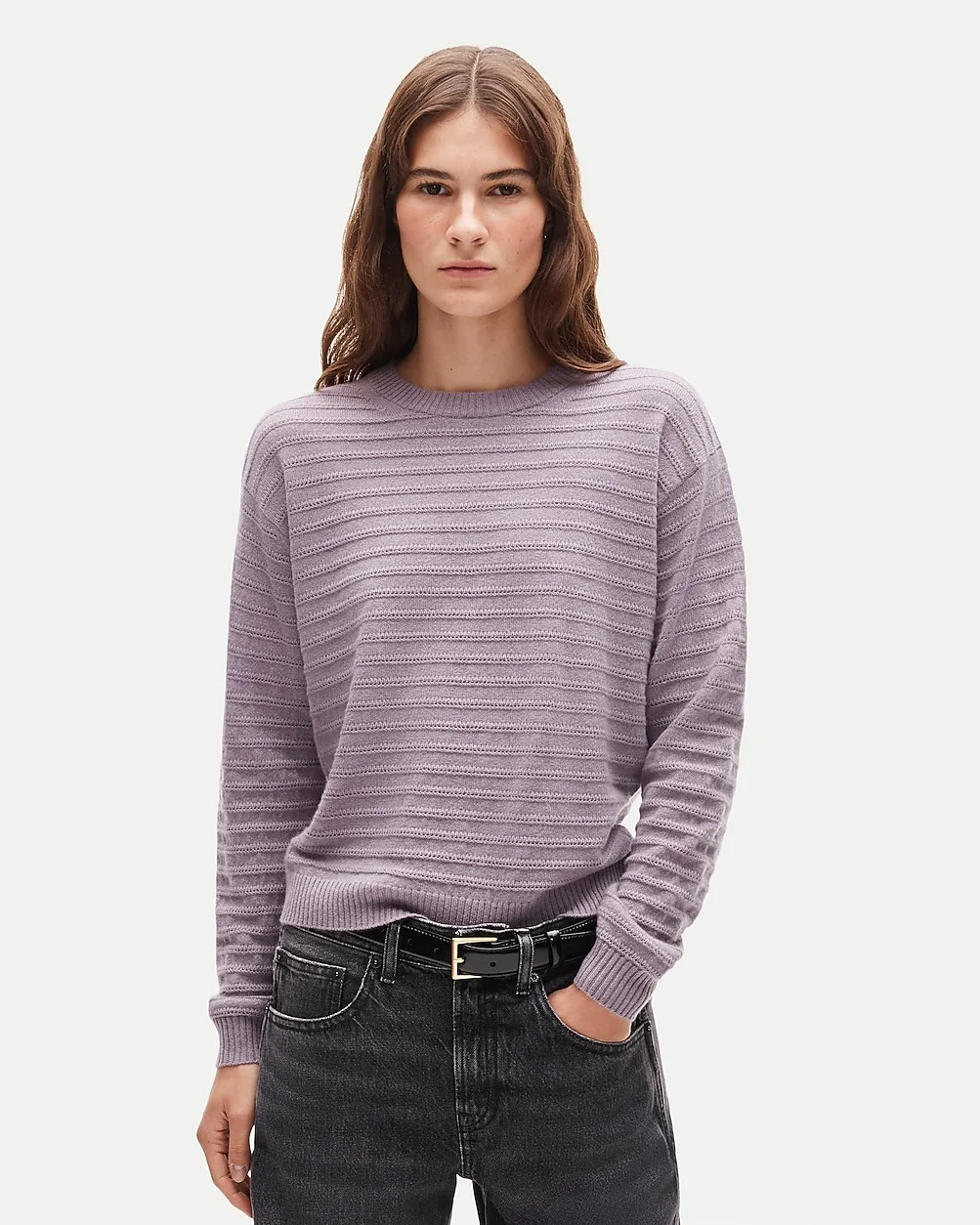 Perfect Cashmere Crewneck in Pointelle Stitch by J.Crew