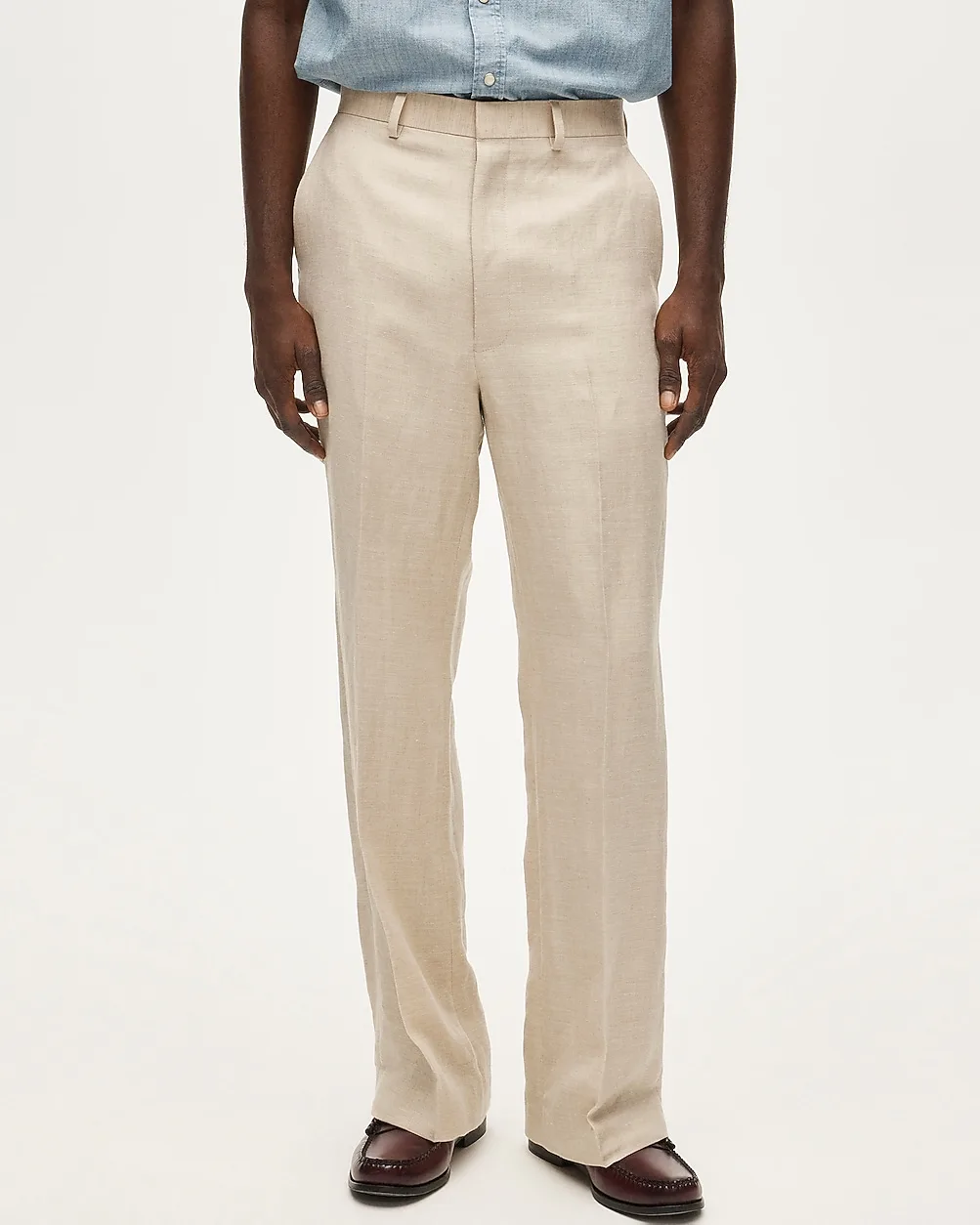 Relaxed-Fit Suit Pant in English Merino Wool-Linen Blend by J.Crew