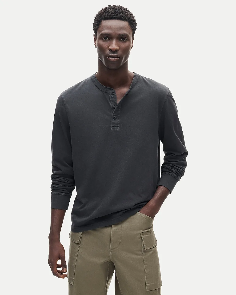 Vintage-Wash Cotton Henley