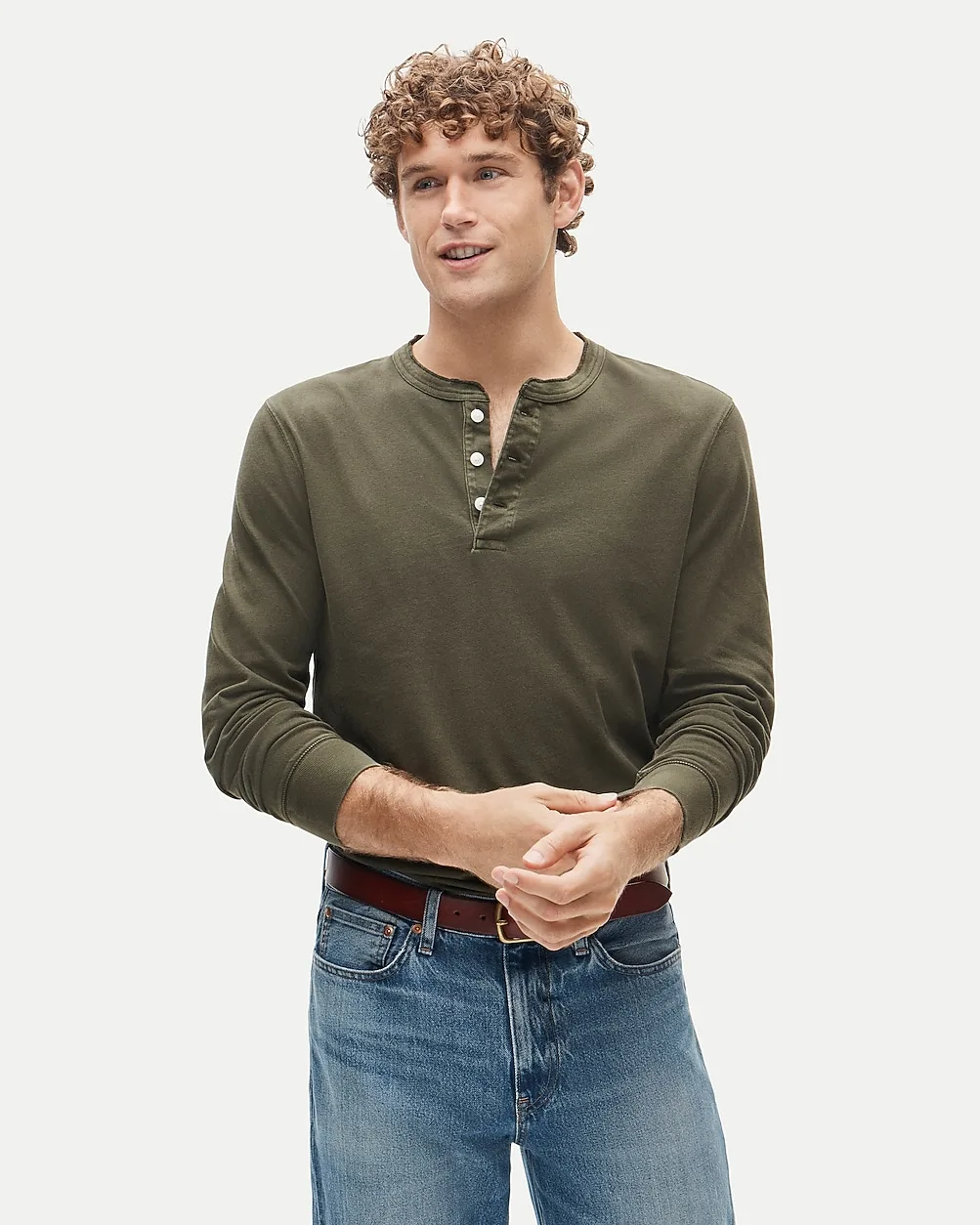 Vintage-Wash Cotton Henley