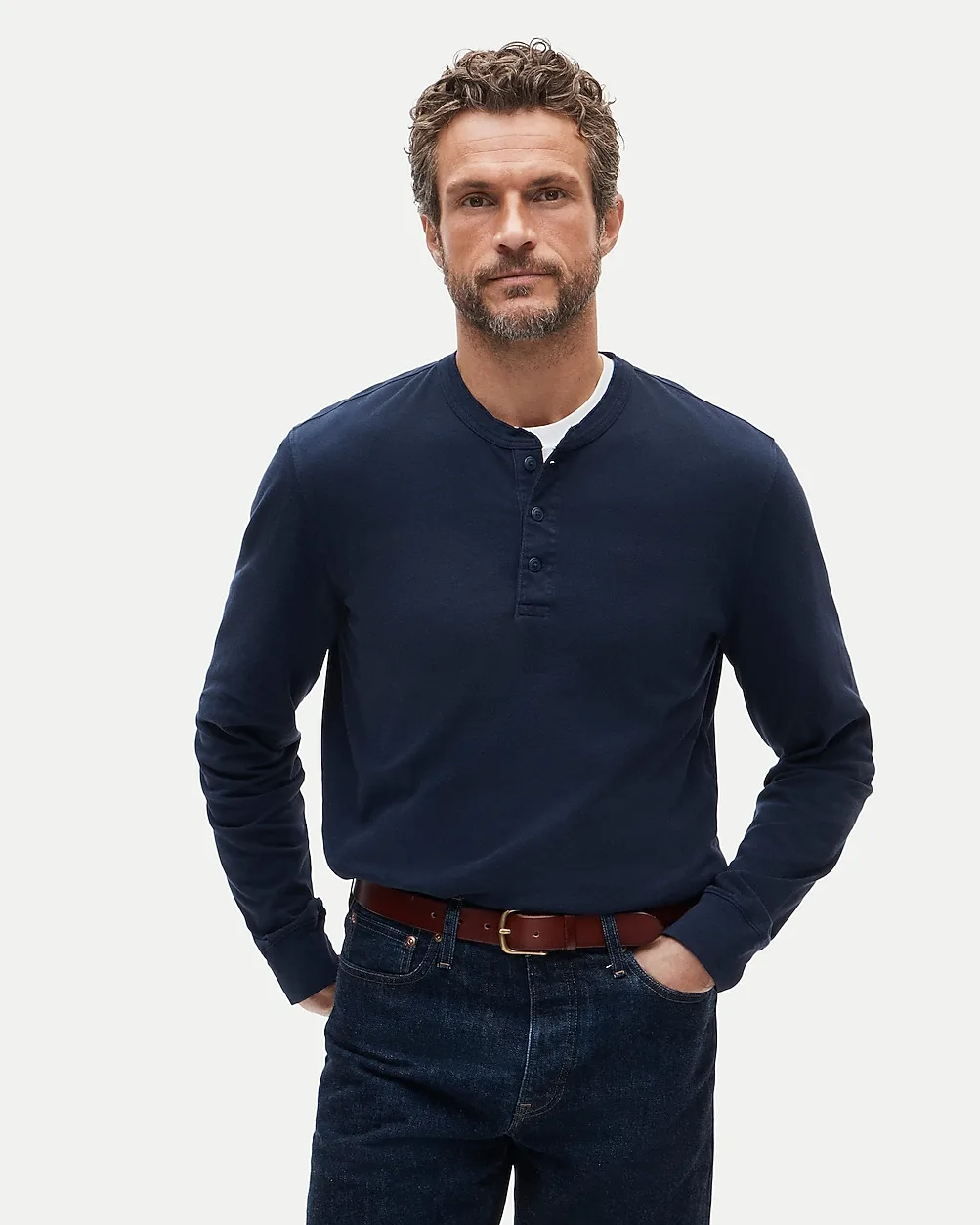 Vintage-Wash Cotton Henley