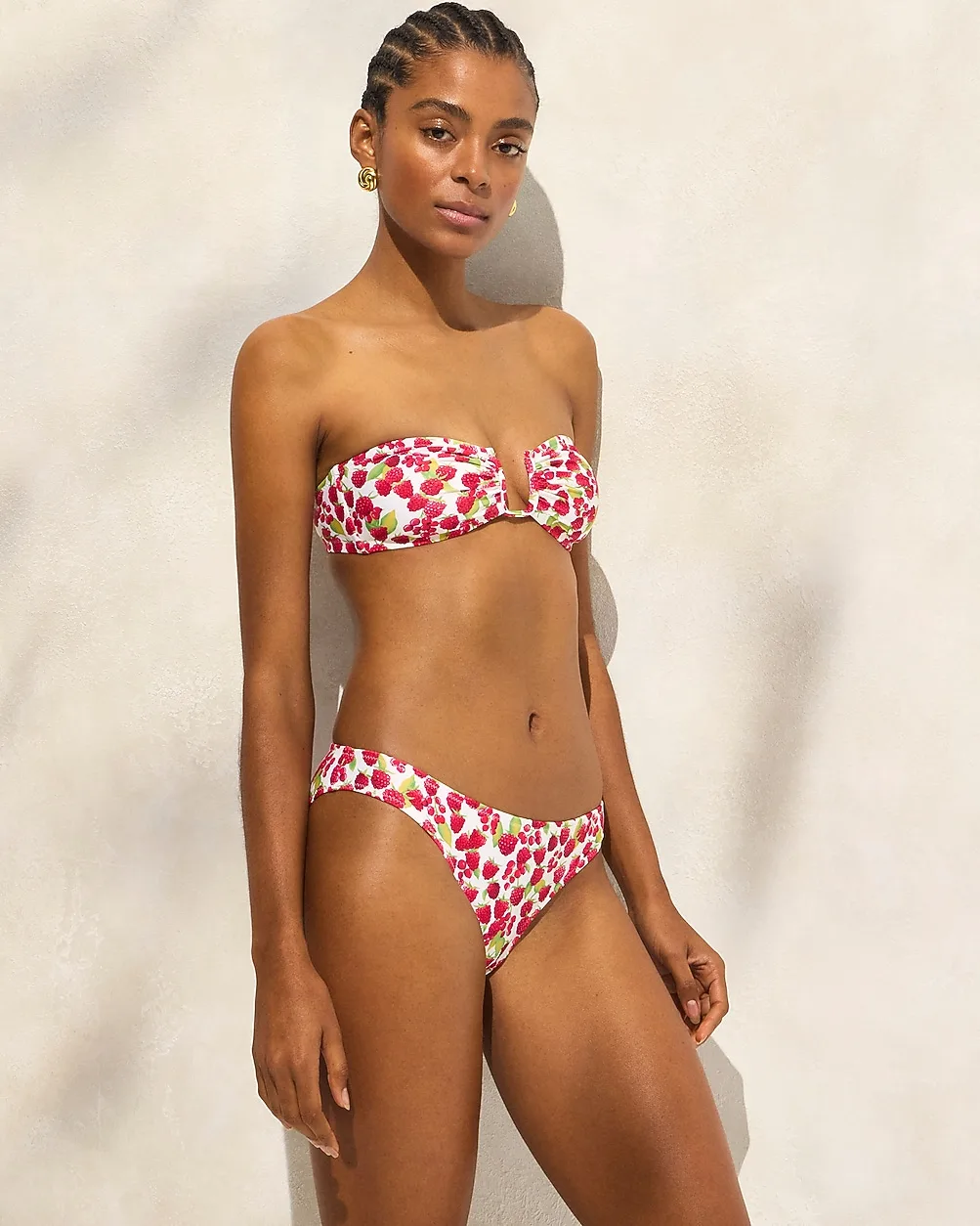 Ronnie Bikini Bottom in Raspberry Print by J.Crew