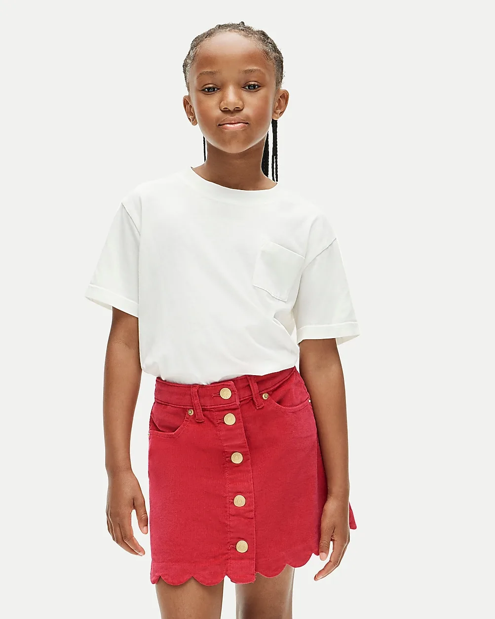Scallop-Trim Skirt in Corduroy by J.Crew