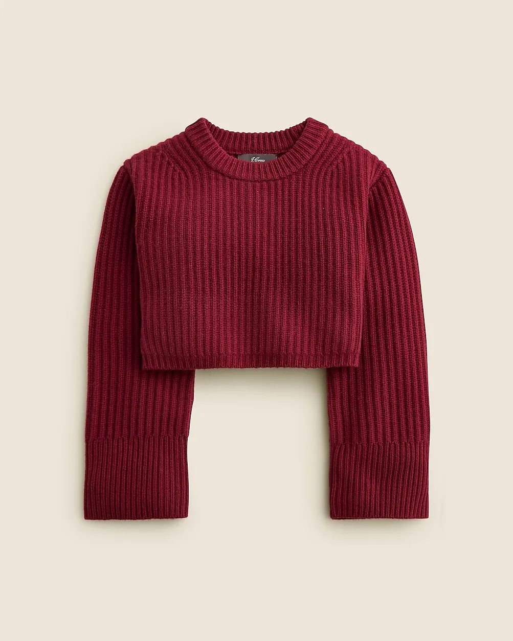 Spring Street Cropped Ribbed Cashmere Crewneck Sweater by J.Crew