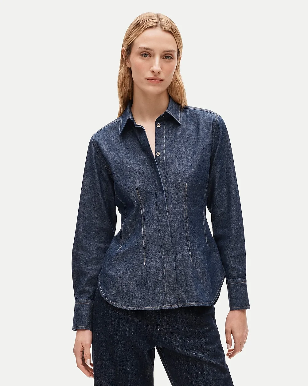 Darted Button-Up Shirt in Denim by J.Crew
