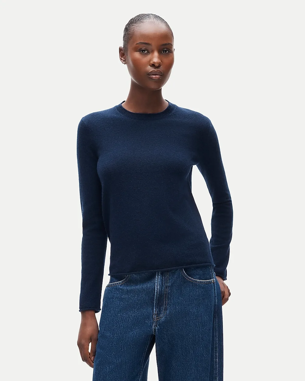 Rolled Cashmere Long-Sleeve Sweater