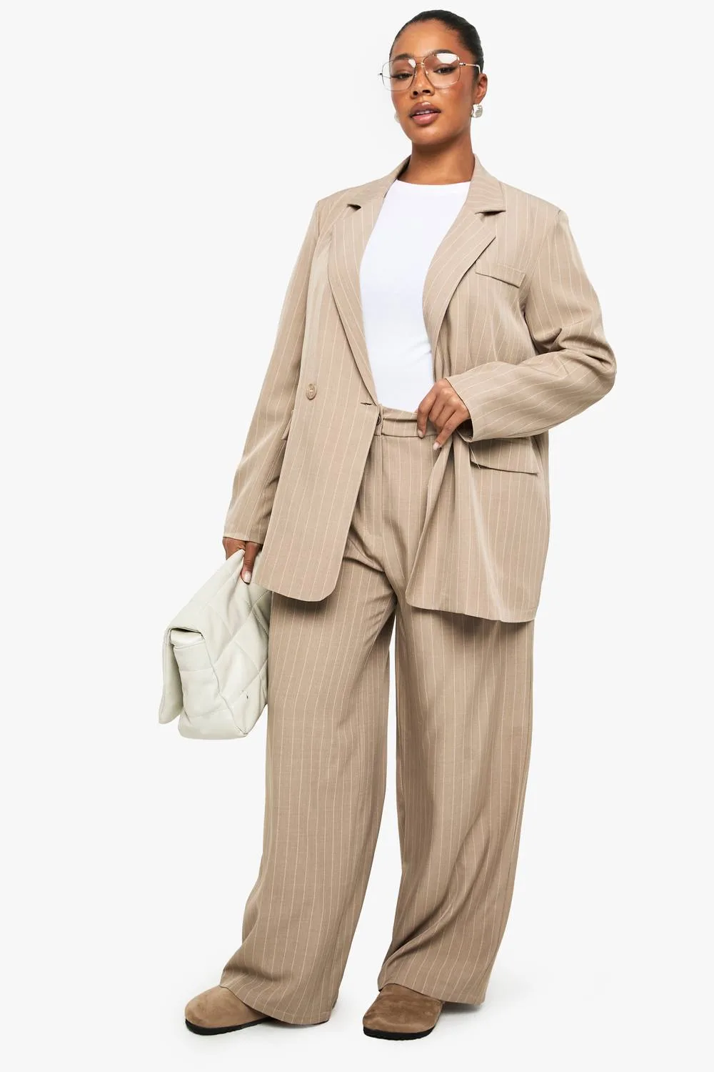 Pinstripe Straight Leg Trouser by boohoo