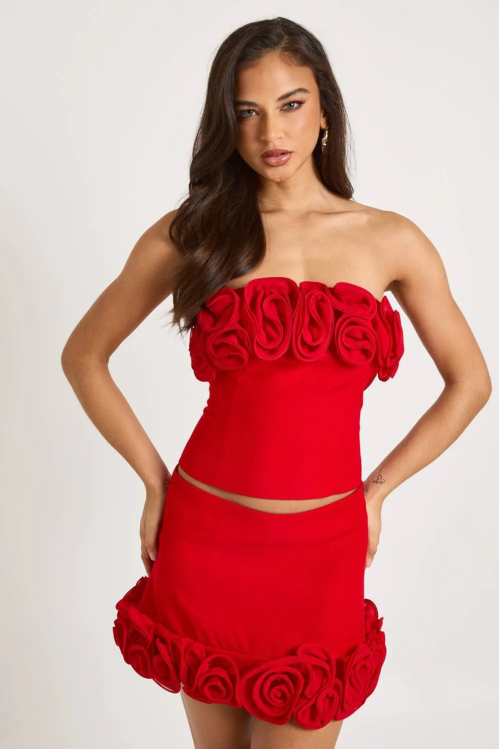 Rosette Trim Mini Skirt by boohoo